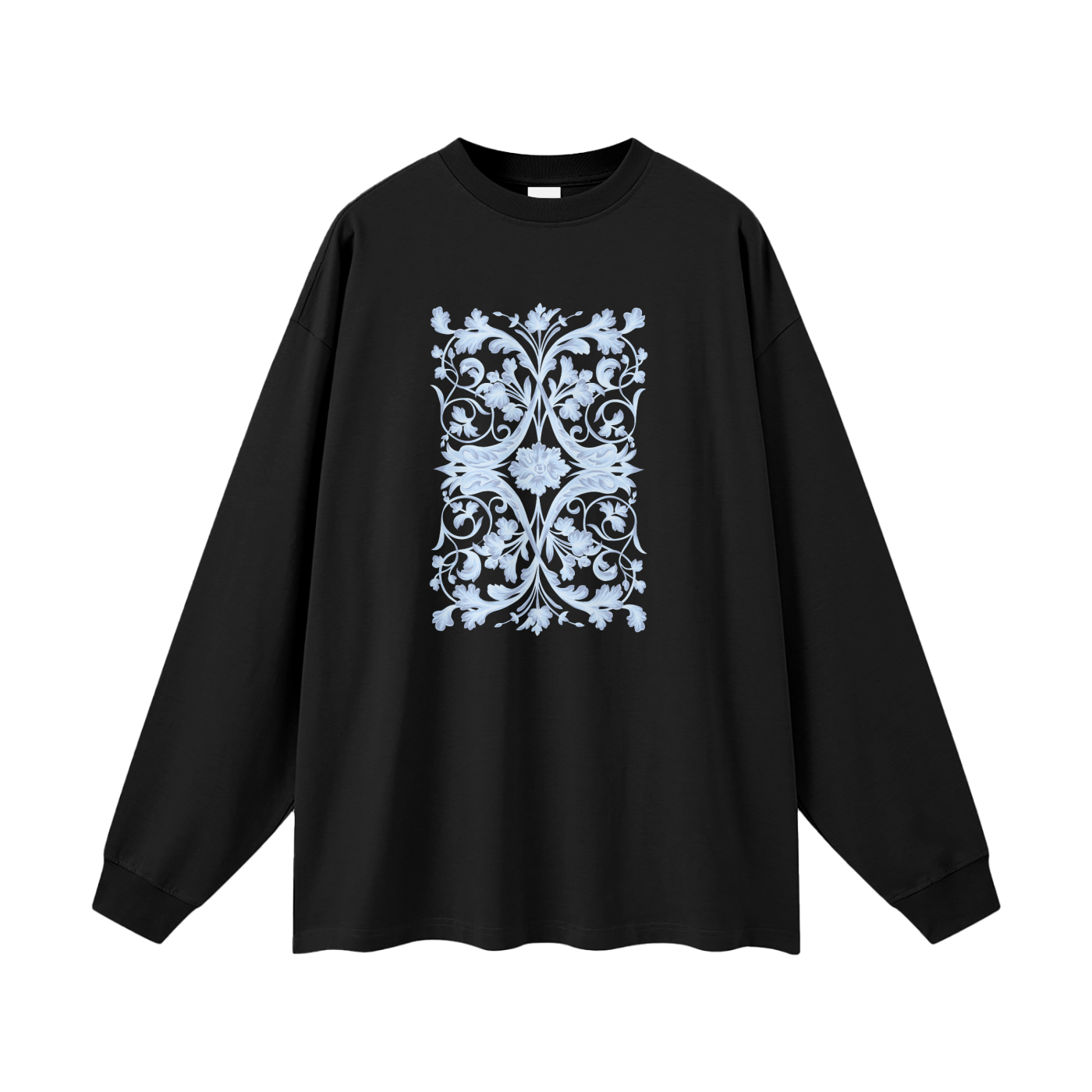 SM Baroque Bloom Long Sleeve T-shirt black front 