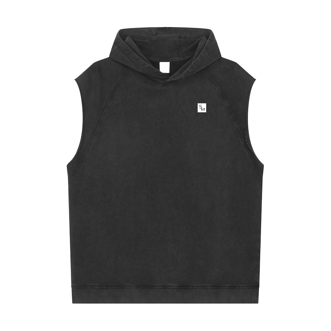 SM Sig. Snow Washed Sleeveless Hoodie front