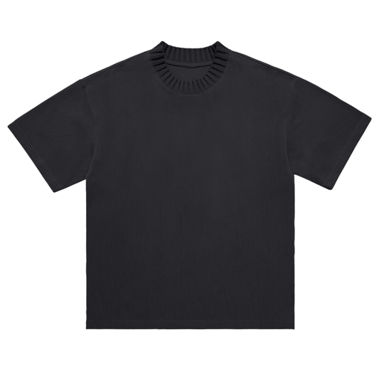 SM Sig. Knitted Round Neck T-Shirt black front