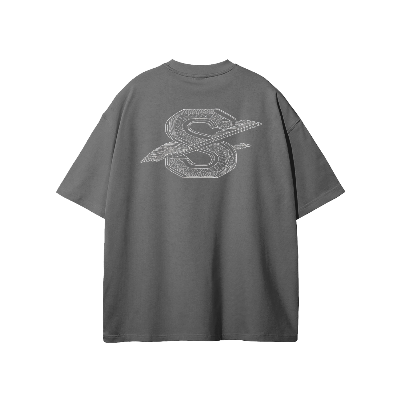 SM Carved Flight T-shirt charcoal back