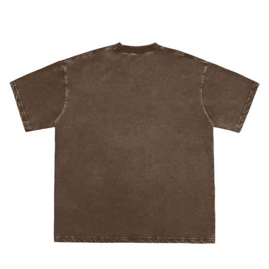 SM Frayed Vintage Washed T-Shirt coffee back