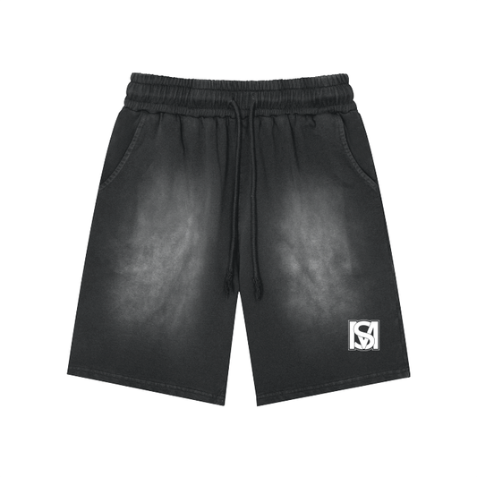 SM Monkey Washed Shorts black front