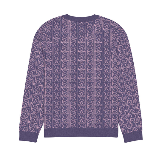 SM Jacquard Knitted Sweatshirt purple Back