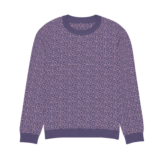 SM Jacquard Knitted Sweatshirt purple front