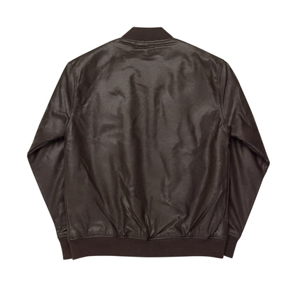 SM Leather Bomber Jacket brown back