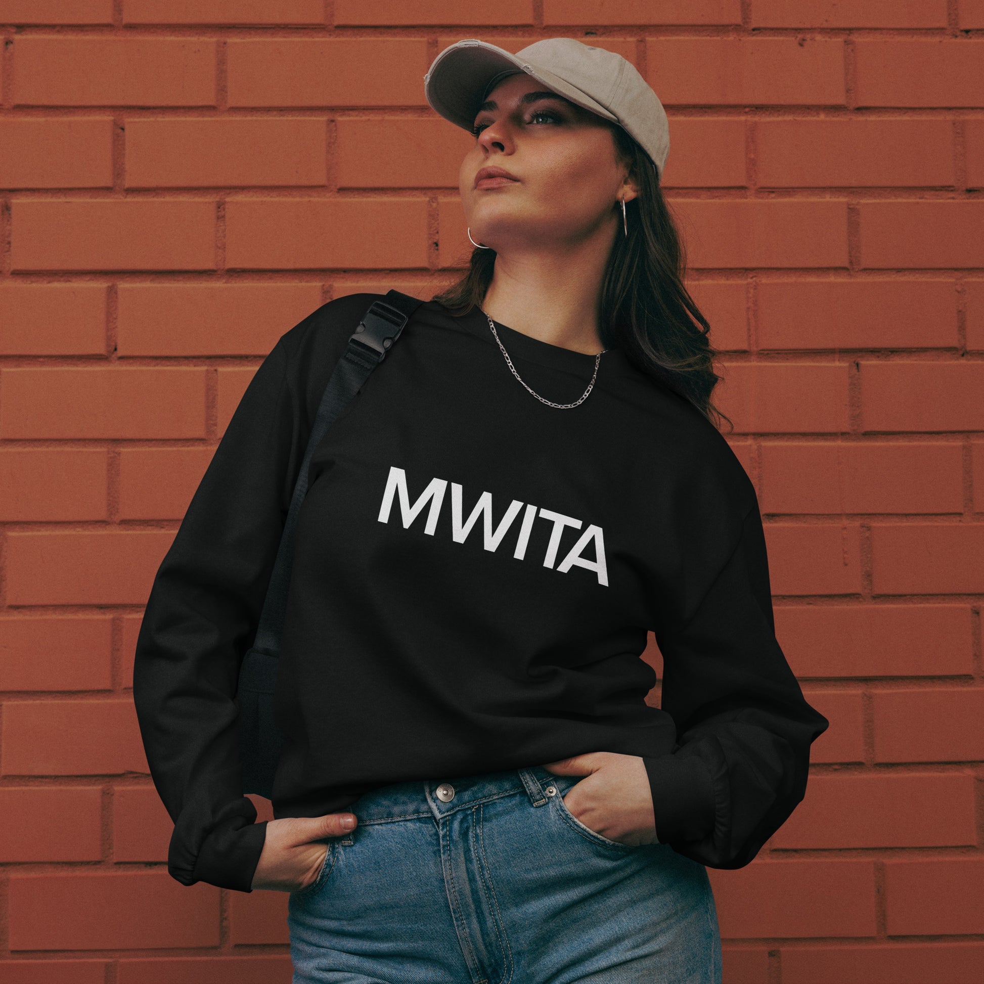 Model wearing SM Logo Long Sleeve T-shirt 2