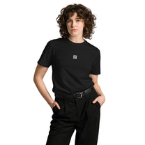 Model wearing SM Monogram T-shirt black front